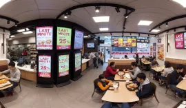 CieloVision Featured Partner Samsung Wall of screens at restaurant